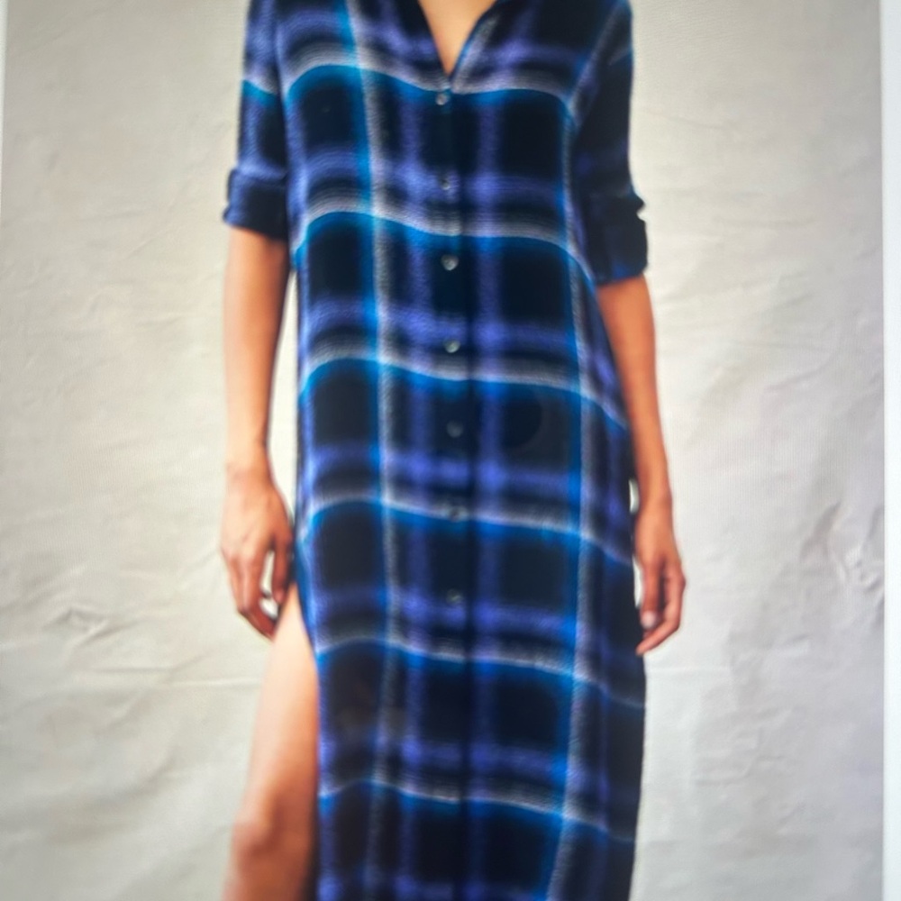 Bella Dahl Plaid Duster Dress NWT